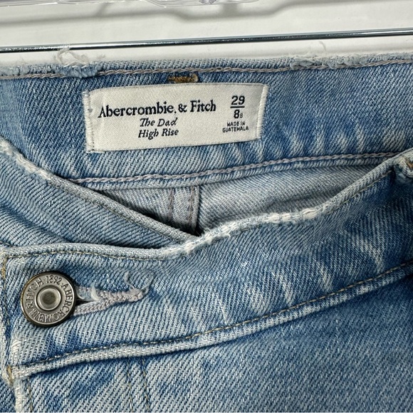 Abercrombie & Fitch The Dad High Rise Jeans Angled Waist Size 8 Short Petite - Picture 4 of 8